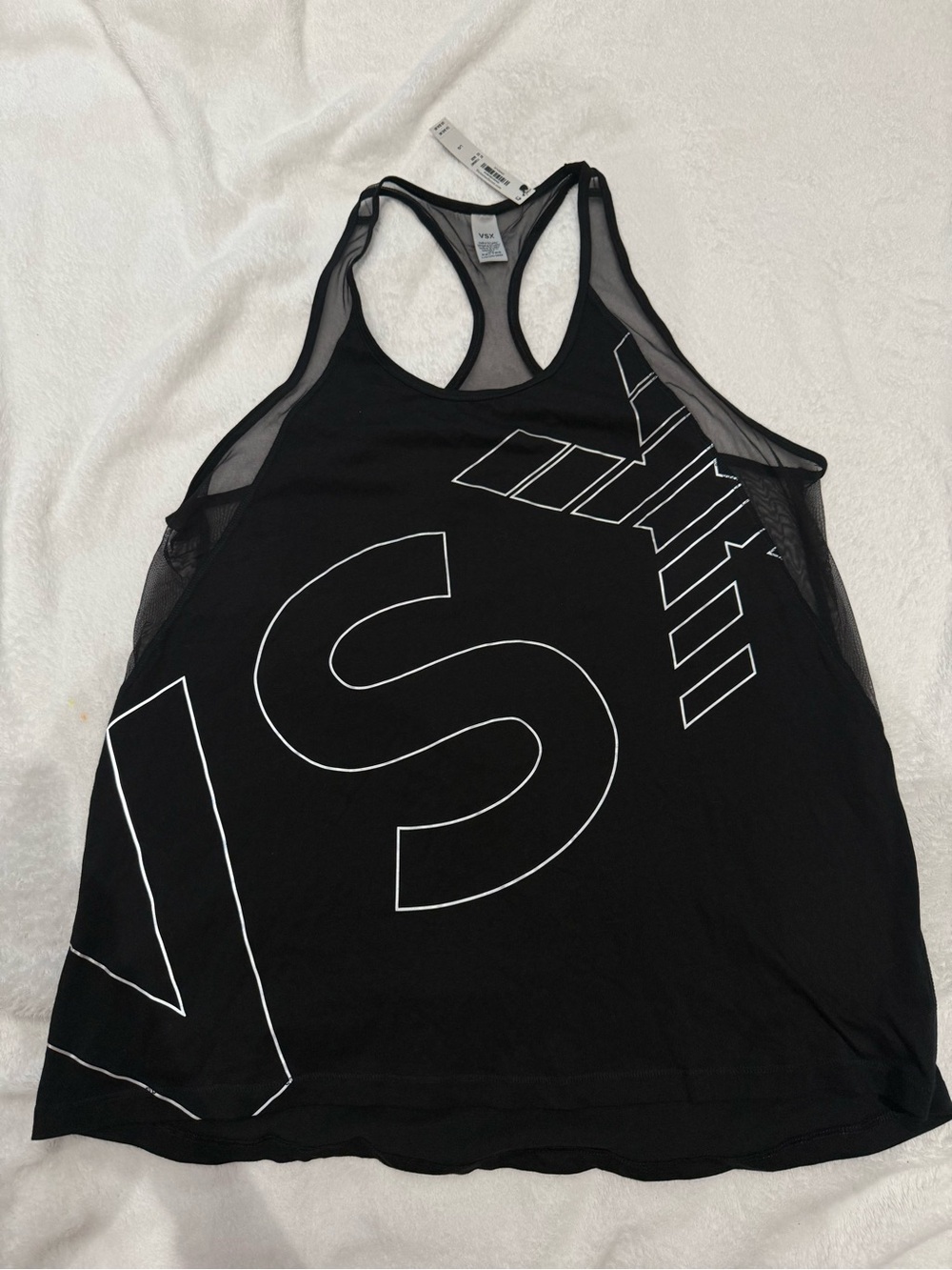 Victoria's Secret Black women Tank with White Outline Graphic